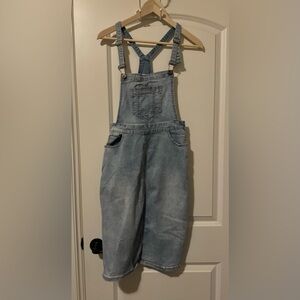 Denim Overall Midi Length Skirt